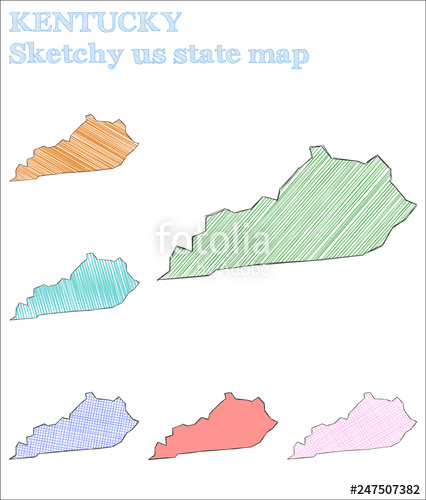 426x500 Kentucky Sketchy Us State Fine Hand Drawn Us State Majestic