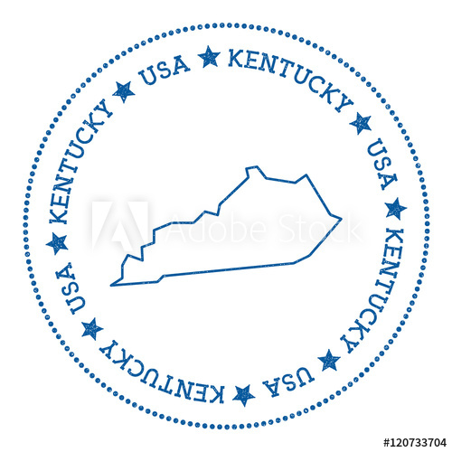 500x500 Kentucky Vector Map Sticker Hipster And Retro Style Badge