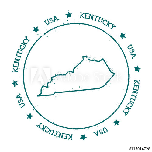 500x500 Kentucky Vector Map Retro Vintage Insignia With Us State Map