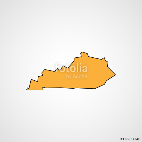 500x500 Map Of Kentucky Vector Stock Image And Royalty Free Vector