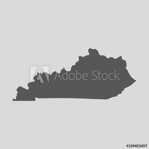 500x500 Black Map State Kentucky