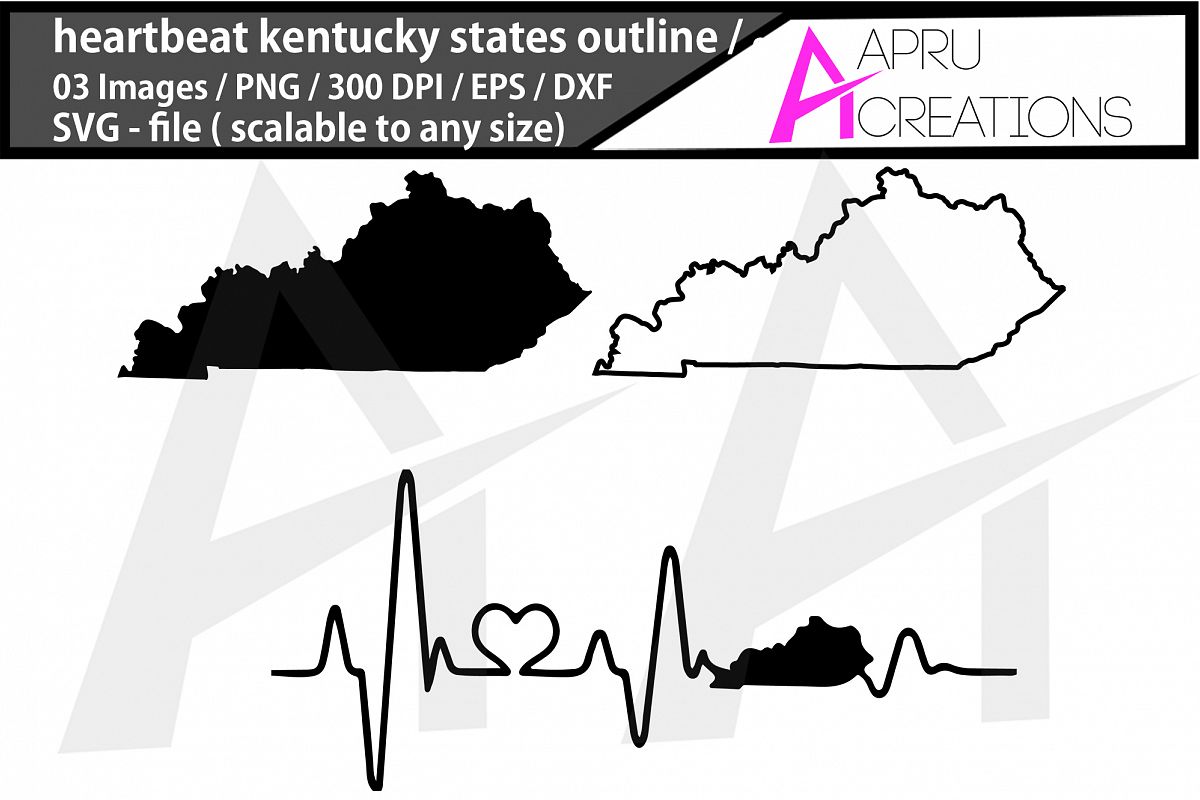 1200x800 Kentucky Vector Map Heartbeat Kentucky Outline