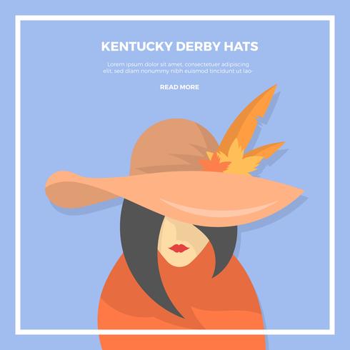 490x490 Flat Kentucky Derby Hat Vector Illustration