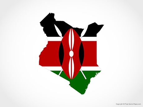Vector Map Of Kenya 460x345 Vector Map Of Kenya