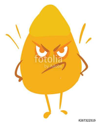 397x500 Image Of Corn Kernel Angry, Vector Or Color Illustration Stock
