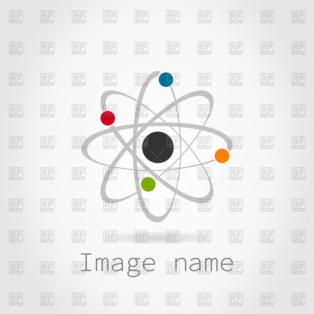 1200x1200 Model Of Atom With Kernel Vector Image Of Design Elements