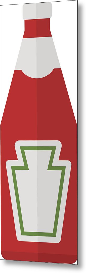 327x1032 Ketchup Vector Illustration Metal Print