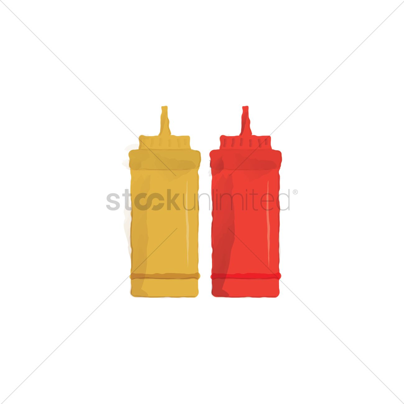 1300x1300 Mustard Sauce And Ketchup Vector Image