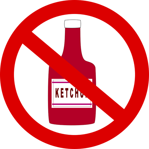 500x500 No Ketchup Vector Clip Art