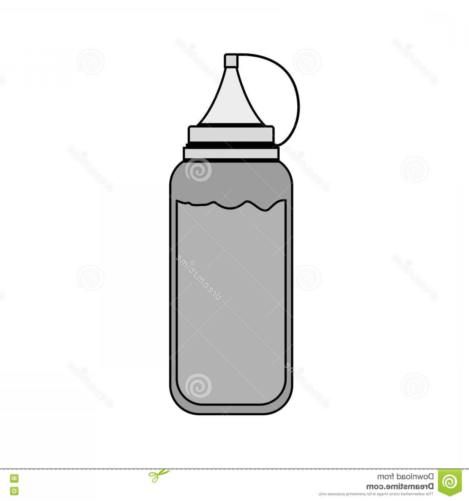 1560x1668 Stock Illustration Silhouette Gray Scale Bottle Ketchup Vector