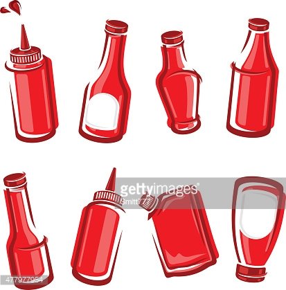 413x419 Bottles Ketchup Vector Premium Clipart