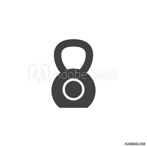 500x500 Kettlebell Vector Icon Filled Flat Sign For Mobile Concept