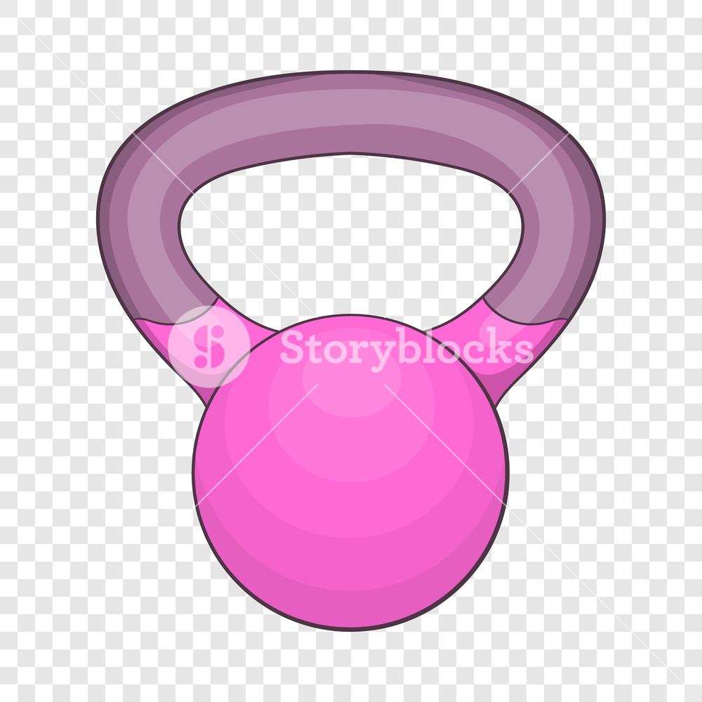 1000x1000 Pink Kettlebell Icon Cartoon Illustration Of Pink Kettlebell