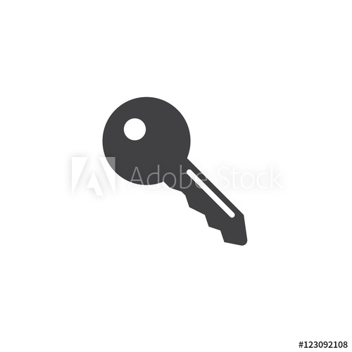 500x500 Key Icon Vector, Privacy Solid Logo Illustration, Pictogram
