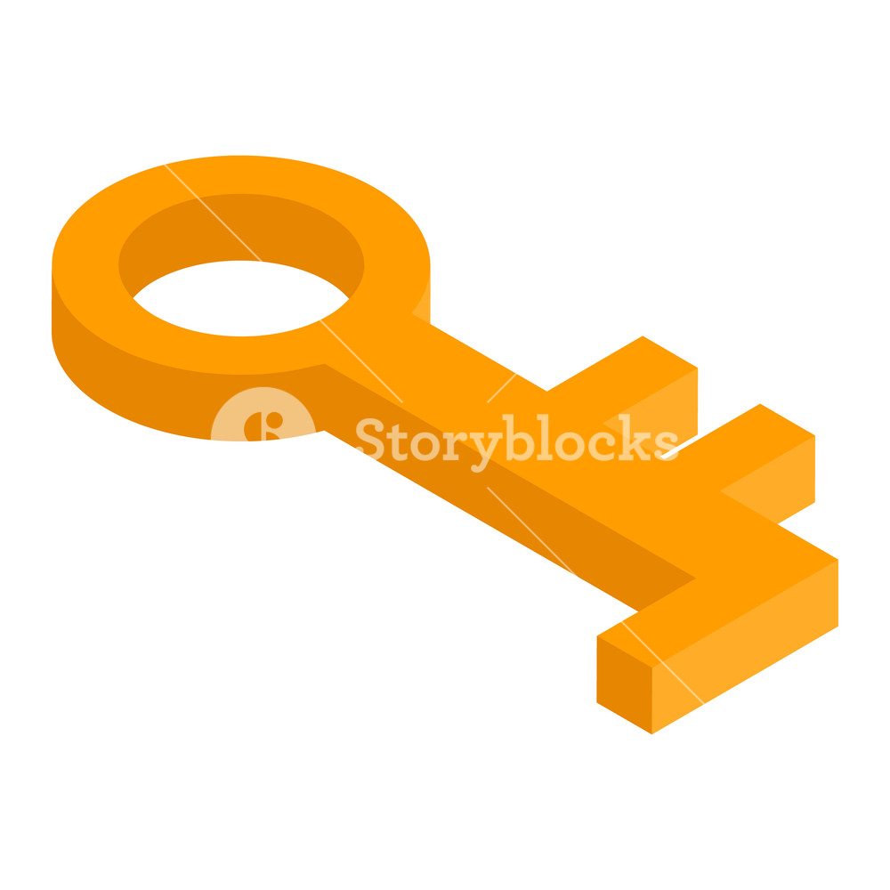 1000x1000 Gold Old Key Icon Isometric Of Gold Old Key Vector Icon For Web