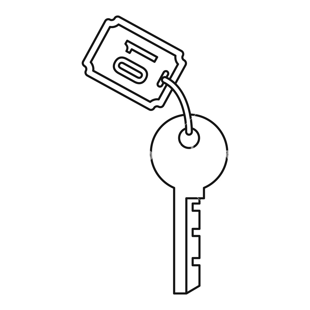 1000x1000 Hotel Room Key Icon Outline Illustration Of Hotel Room Key Vector