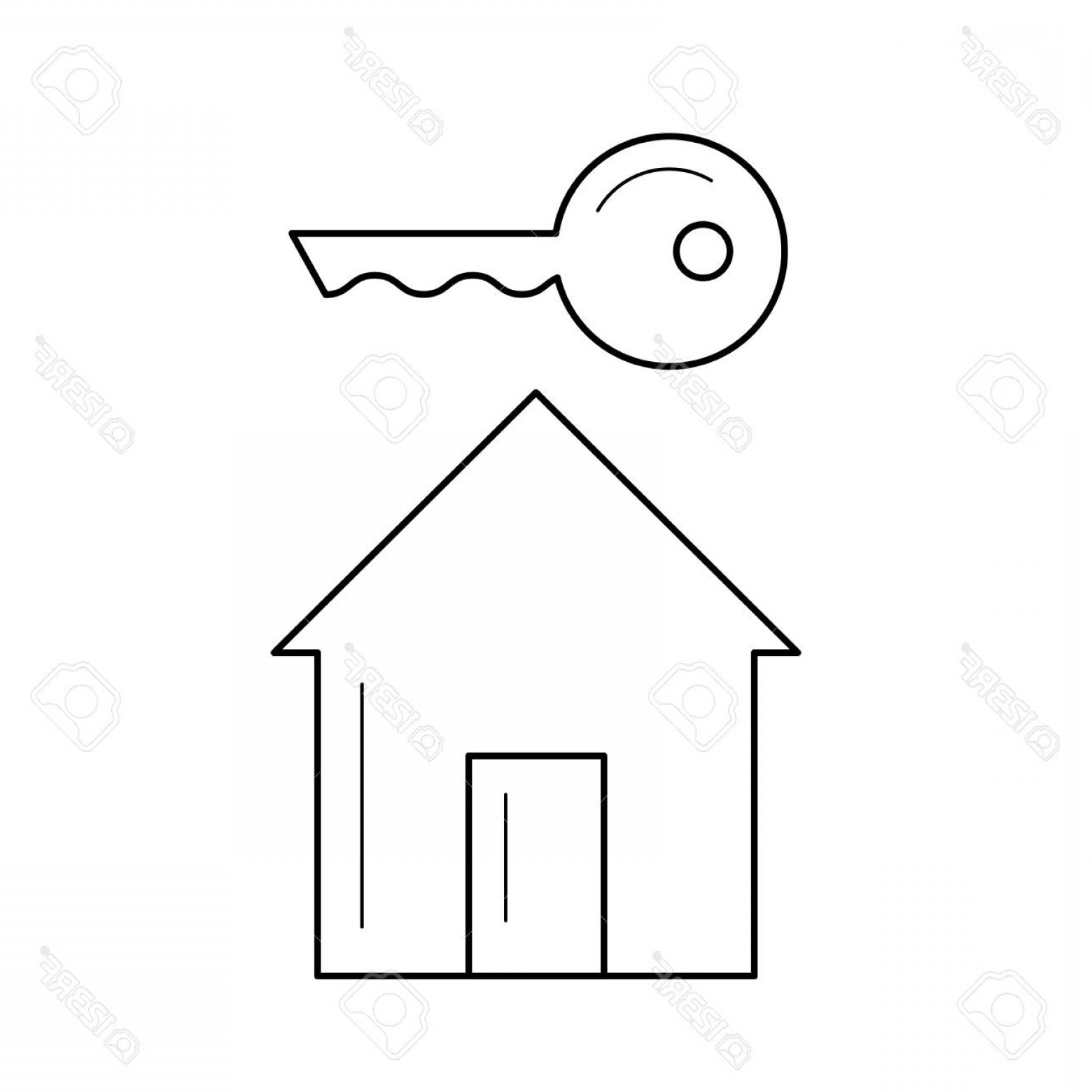 1560x1560 Photostock Vector New House Key Vector Line Icon Isolated On White