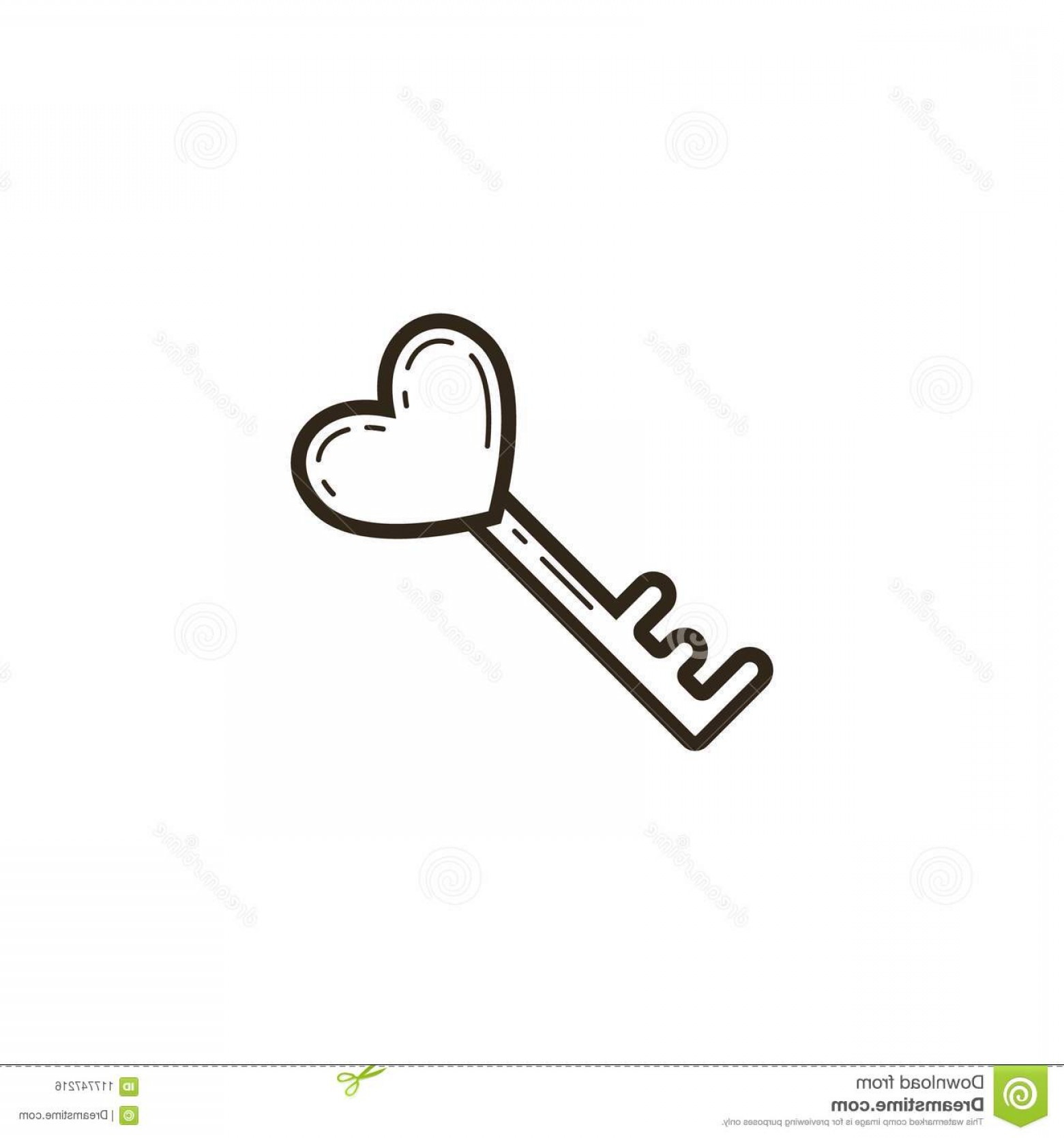 1560x1668 Black White Linear Icon Heart Shaped Key Vector Image Studiogrfx