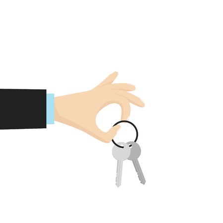 450x450 Hand Holding House Key Vector Illustration In Flat Style Royalty