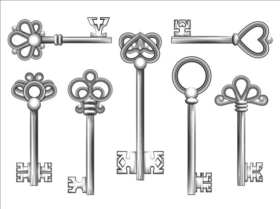 550x412 Vintage Keys Vector Set Free Download