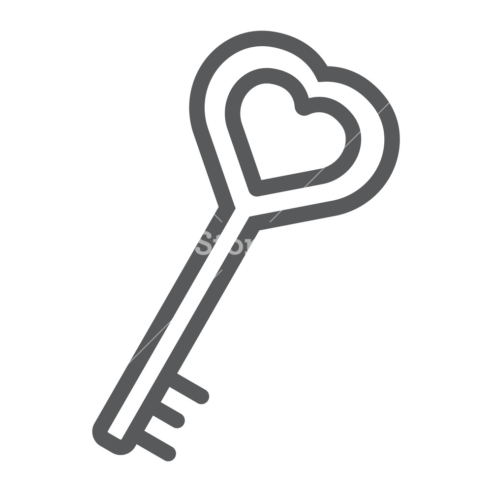 Love Key Line Icon, Love And Lock, Heart Key Sign, Vector Graphics 1000x1000 Love Key Line Icon, Love And Lock, Heart Key Sign, Vector Graphics