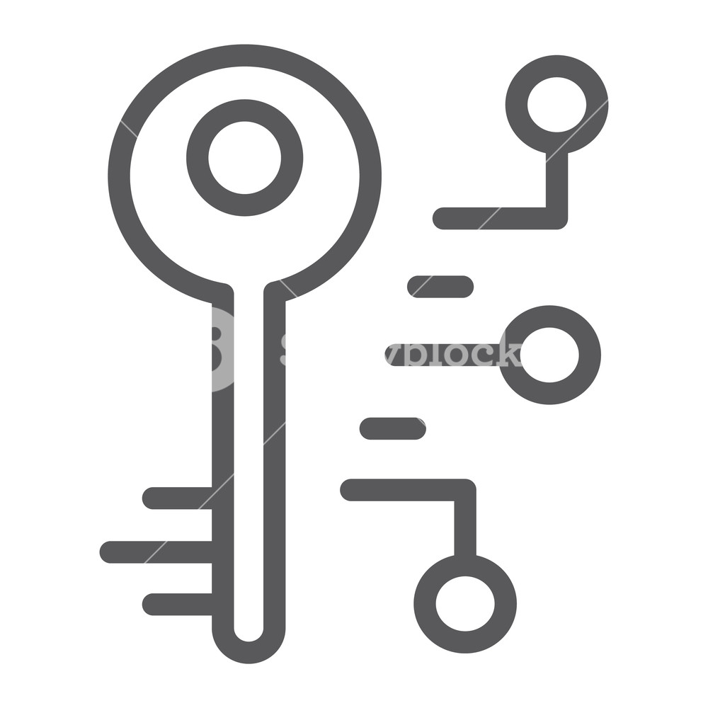 Digital Key Line Icon, Security And Safety, Key Sign, Vector 1000x1000 Digital Key Line Icon, Security And Safety, Key Sign, Vector