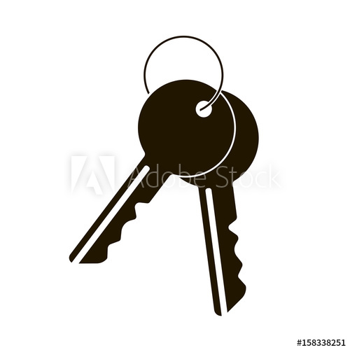 500x500 Symbol Key Vector Icon On A White Background