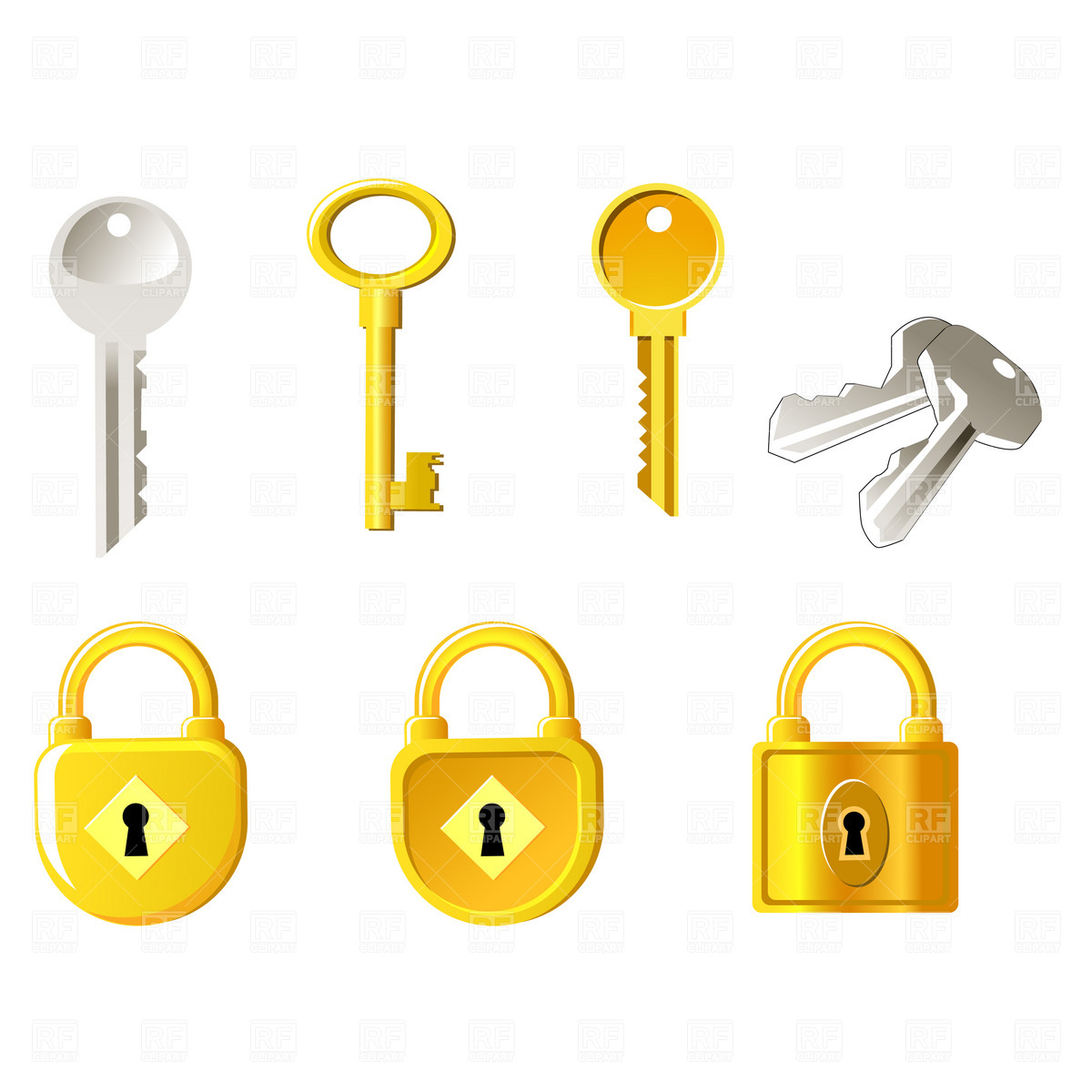 Locks And Keys Vector Image Of Objects Good 1200x1200 Locks And Keys Vector Image Of Objects Good