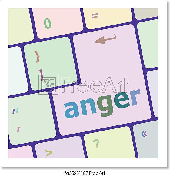 561x581 Free Art Print Of Anger Button On Modern Computer Keyboard Key