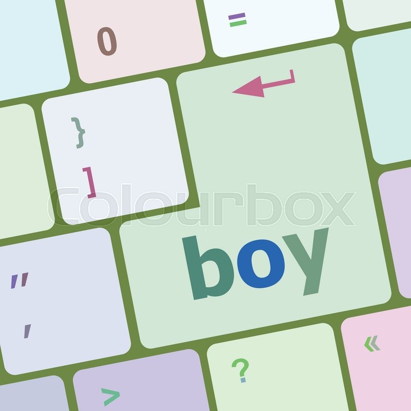 800x800 Boy Word On Keyboard Key Vector Stock Vector Colourbox