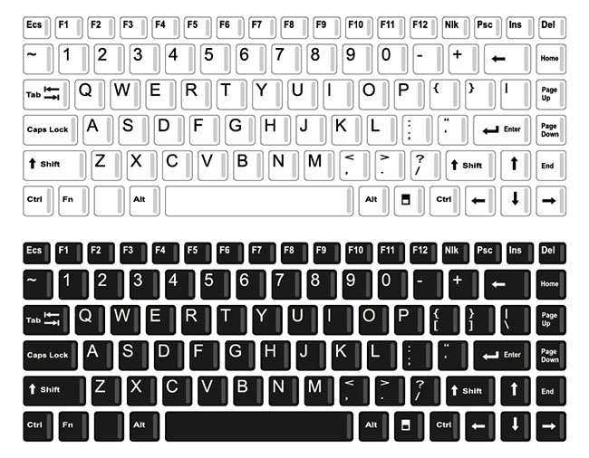 650x506 Notebook Keyboard Vector