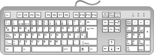 500x181 Spanish Keyboard Vector Graphics
