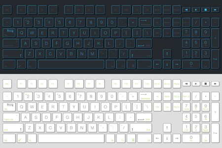 450x300 Computer Keyboard Vector Isolated Gray And White Version Top