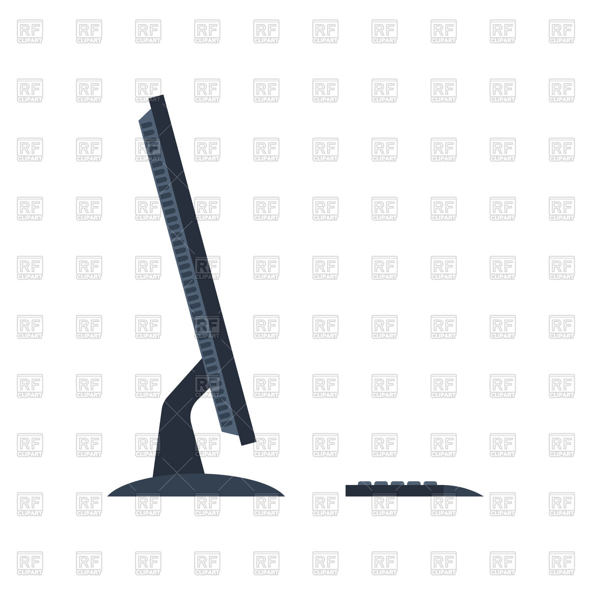 1200x1200 Monitor And Keyboard Vector Image Of Technology Maryvalery