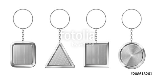 500x250 Key Ring With Silver Pendant Holder Blank Keychain With Ring