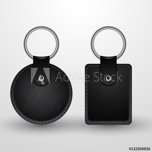 500x500 Leather Key Chain Template Vector Illustration