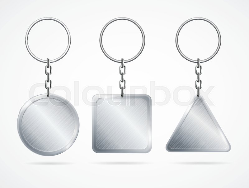 800x602 Realistic Template Metal Keychains Set Stock Vector Colourbox