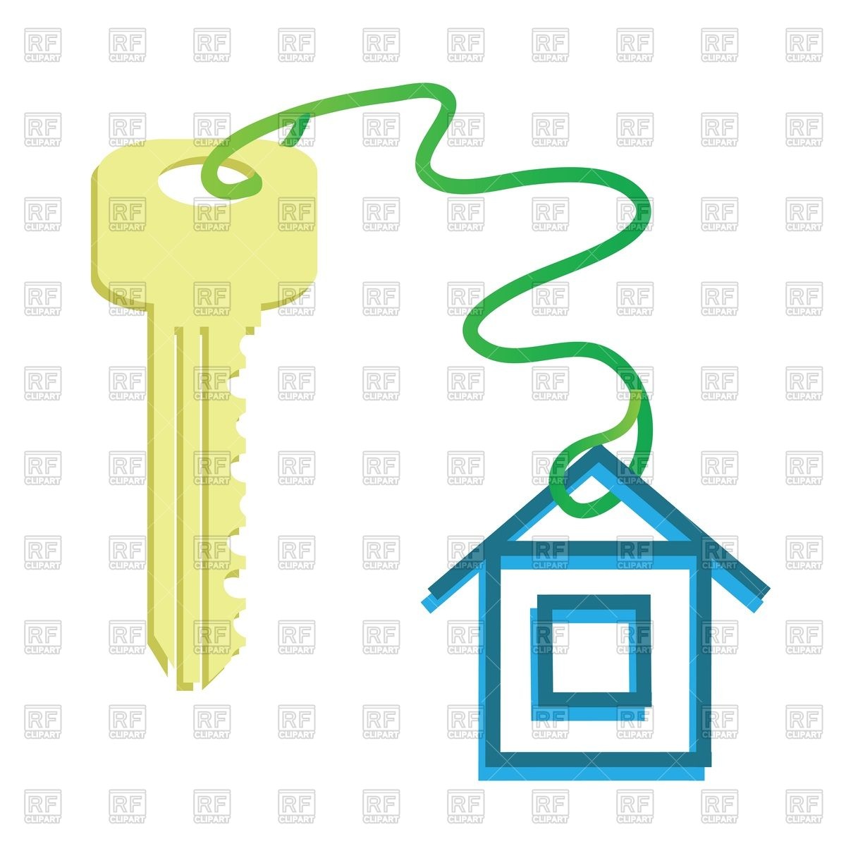 1200x1200 Door Key And A House As A Keychain Vector Image Of Objects