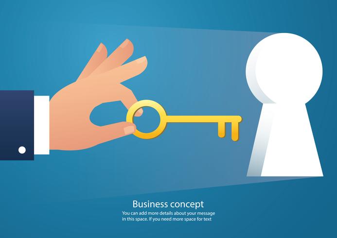 Hand Holding The Big Key Into Keyhole Vector 693x490 Hand Holding The Big Key Into Keyhole Vector