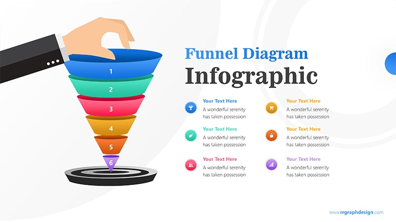 800x450 Hand Vector Graphic On Six Process Funnel Infographic Presentation