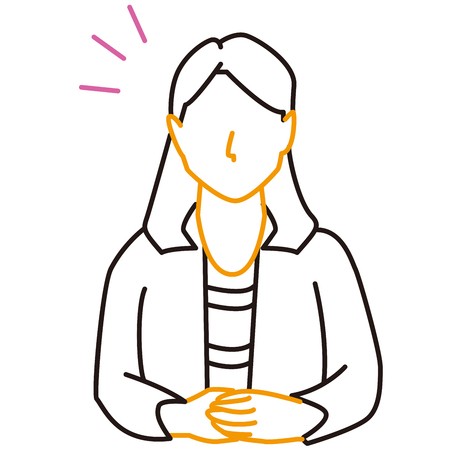 450x450 Three Color Line Drawing Woman Sitting And Holding Hand Black