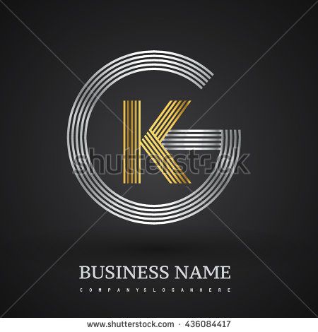 450x470 Letter Gk Or Kg Linked Logo Design Circle G Shape Elegant Silver