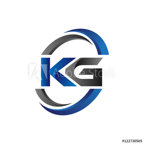 500x500 Simple Modern Initial Logo Vector Circle Swoosh Kg