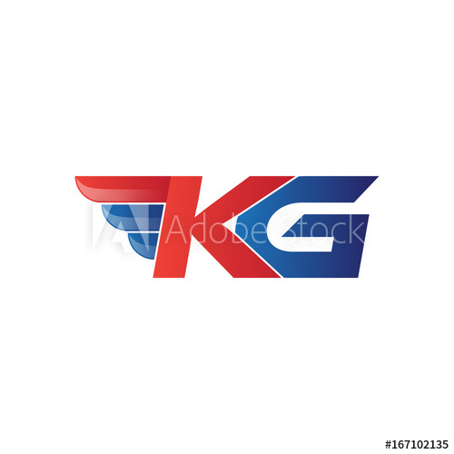 500x500 Fast Initial Letter Kg Logo Vector Wing