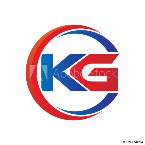 500x500 Kg Logo Vector Modern Initial Swoosh Circle Blue And Red