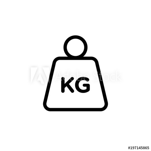 500x500 Kilogram Weight Outlined Vector Icon Modern Simple Isolated Sign