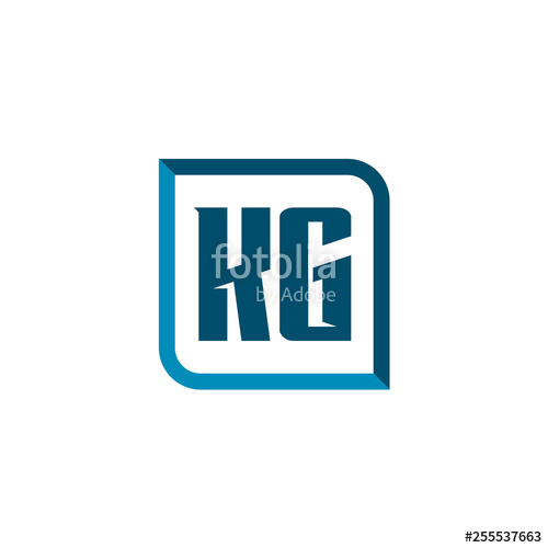 500x500 Initial Letter Logo Kg Template Vector Design Stock Image