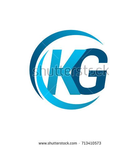450x470 Initial Letter Kg Logotype Company Name Blue Circle And Swoosh