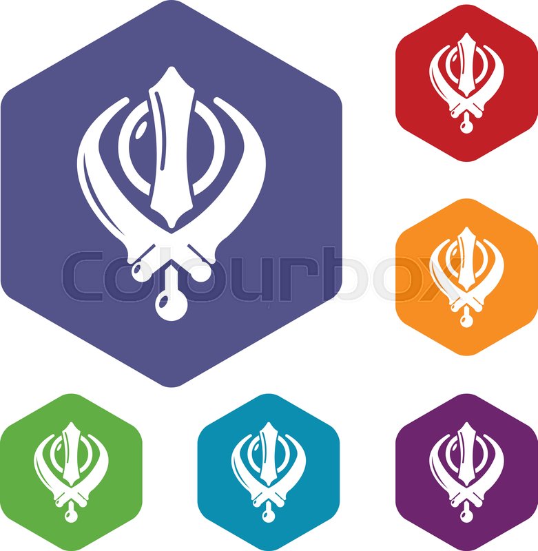 781x800 Khanda Symbol Sikhism Religion Icons Stock Vector Colourbox