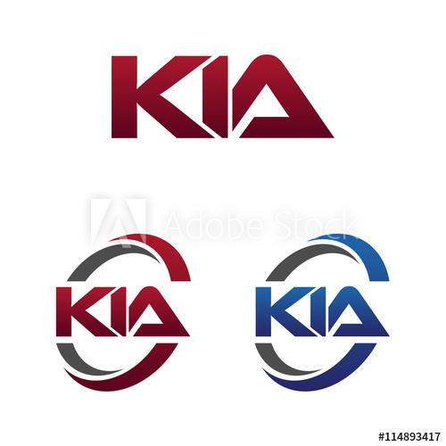 500x500 Modern Letters Initial Logo Vector Swoosh Red Blue Kia